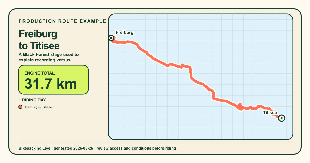 Freiburg to Titisee, a 31.7 kilometre production-generated bicycle route